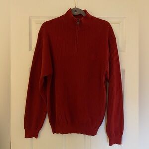 Rockaway River Country Club Cutter & Buck Ribbed Dark Red Quarter Zip - Sz M